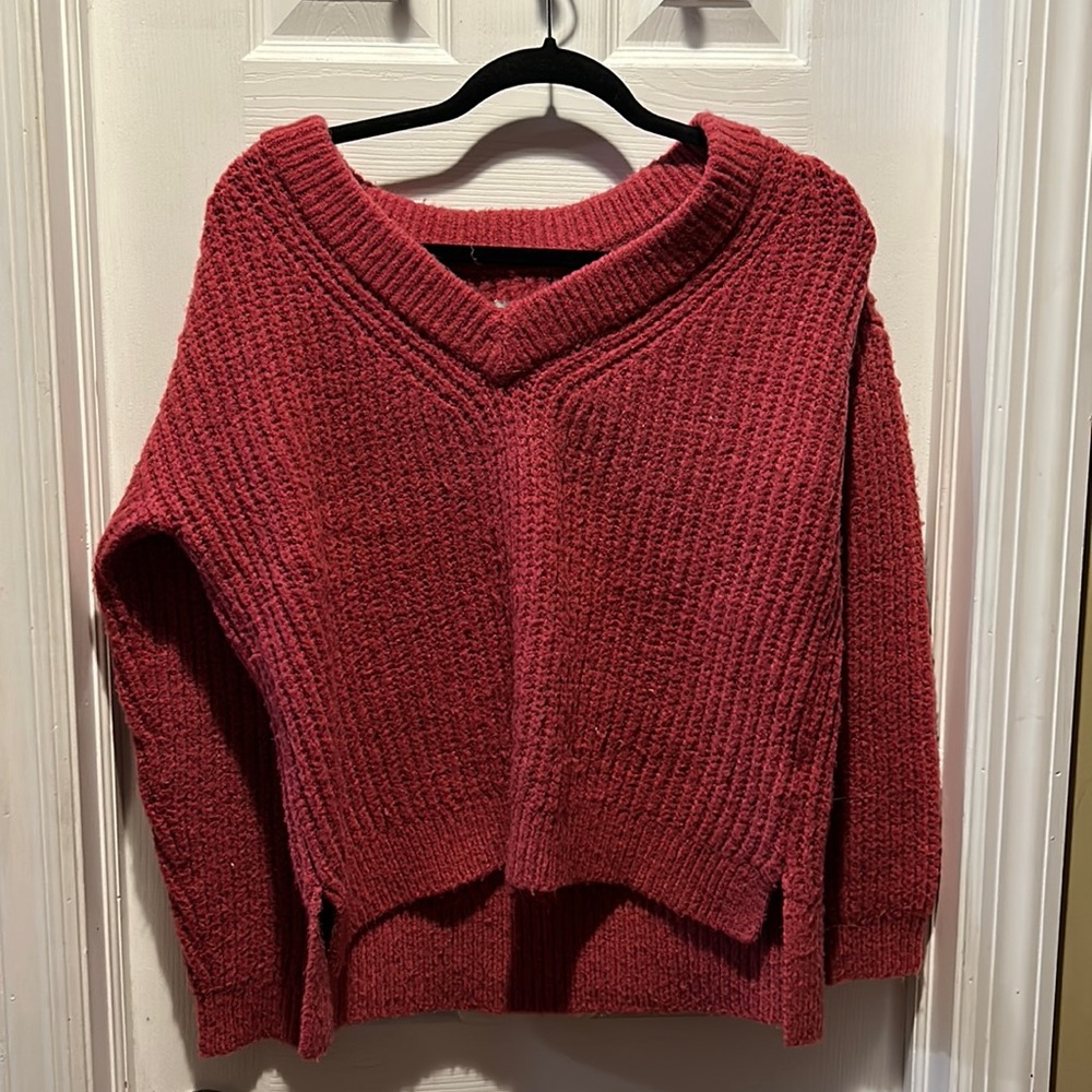 Lucky Brand pink knit sweater. Size medium.
